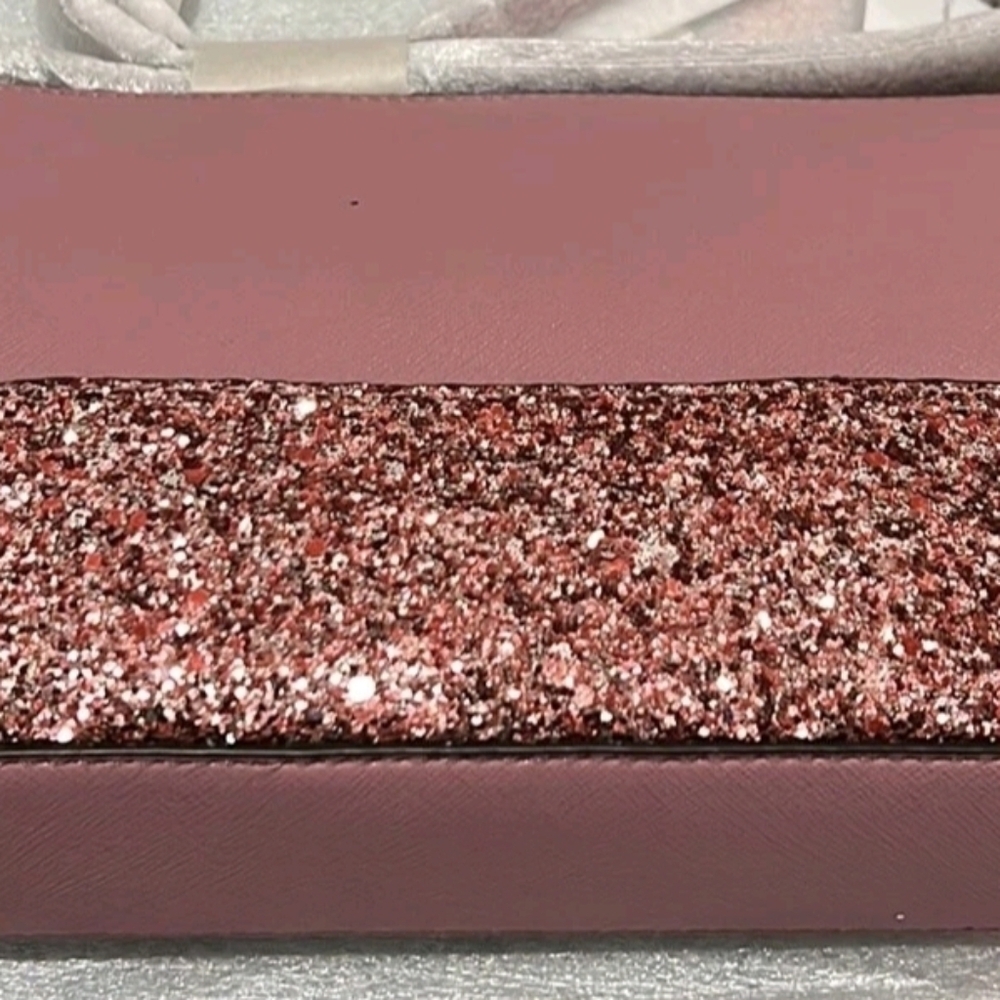 Kate Spade Ramey Greta Court Dusty Peony Glitter Crossbody With Dust Bag - Picture 4 of 9